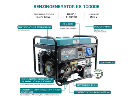 Benzin-Generator "Könner & Söhnen" KS 10000E