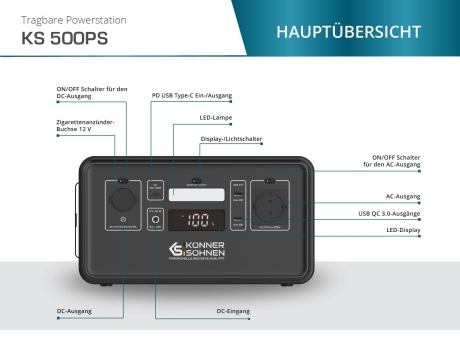 Tragbare Powerstation Könner & Söhnen  KS 500PS